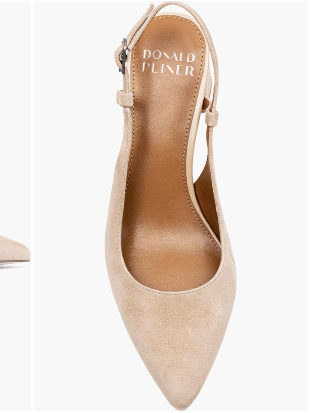 Donald Pliner Sand Suede Slingback Pumps, Size 6.5